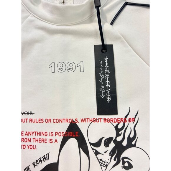 Manière De Voir White Graphic Long Sleeve Mini Dress  NWT 8 10 - Picture 5 of 5